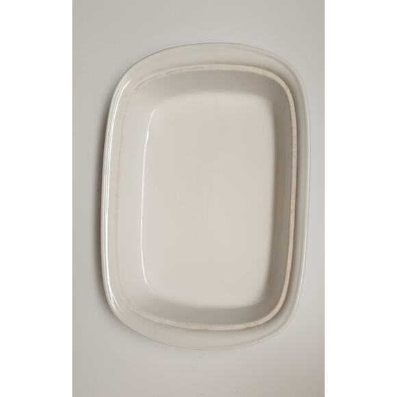 Godinger Rare Vintage 2 Quart Rectangular Covered Porcelain Baker W/Serving Rack - Picture 8 of 9